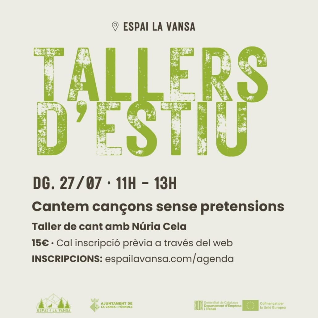 Taller de cant "Cantem cançons sense pretensions"