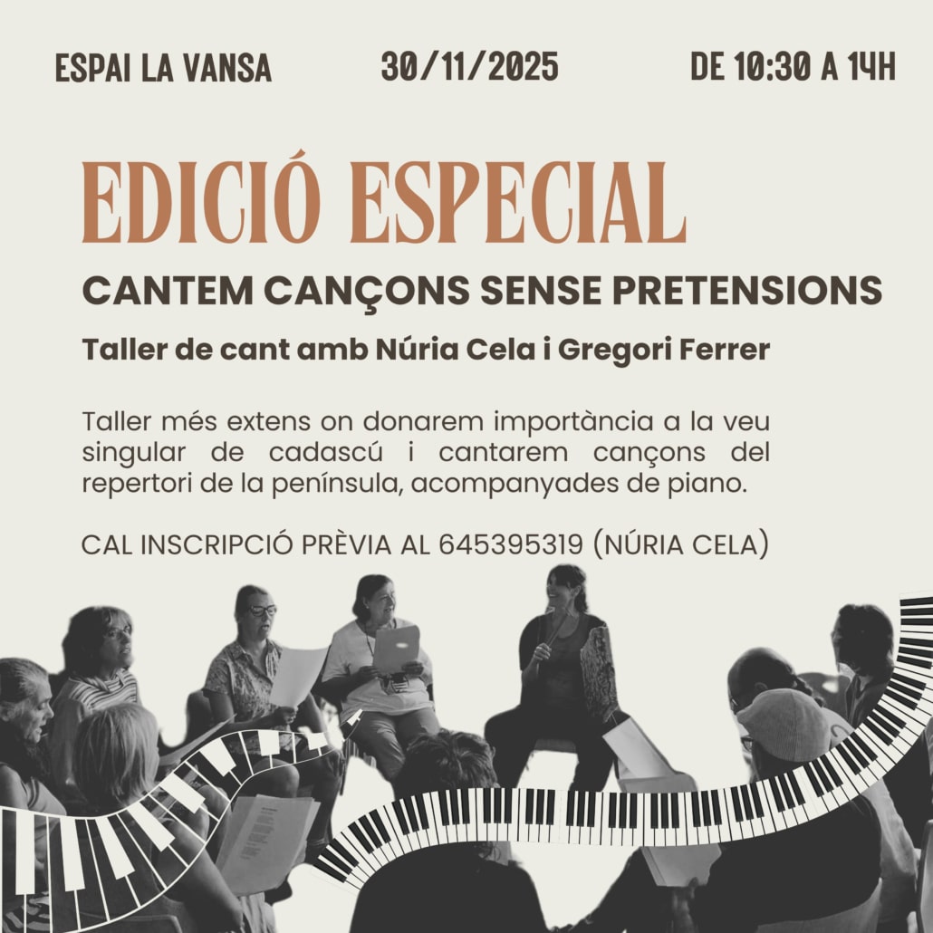 Cantem cançons sense pretensions Taller de cant